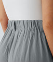 High Waisted Pocket Wide Leg Flowy Solid Palazzo Casual Linen-Feel Pants - Quarry