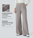 Halara Flex™ High Waisted Body Sculpt Waist-Slimming Pocket Wide Leg Micro Waffle Work Pants - Satellite