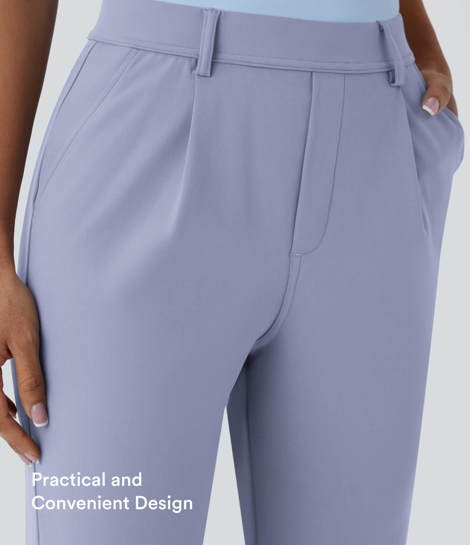 Halara Flex™ DayStretch High Waisted Pocket Ankle Length Tapered Work Pants - Icelandic Blue