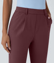 Halara Flex™ DayStretch High Waisted Pocket Ankle Length Tapered Work Pants - Red Mahogany