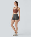 Halara UltraSculpt™ High Waisted Tummy Control Pocket Shaping Training Biker Shorts 3'' - Volcanic Ash