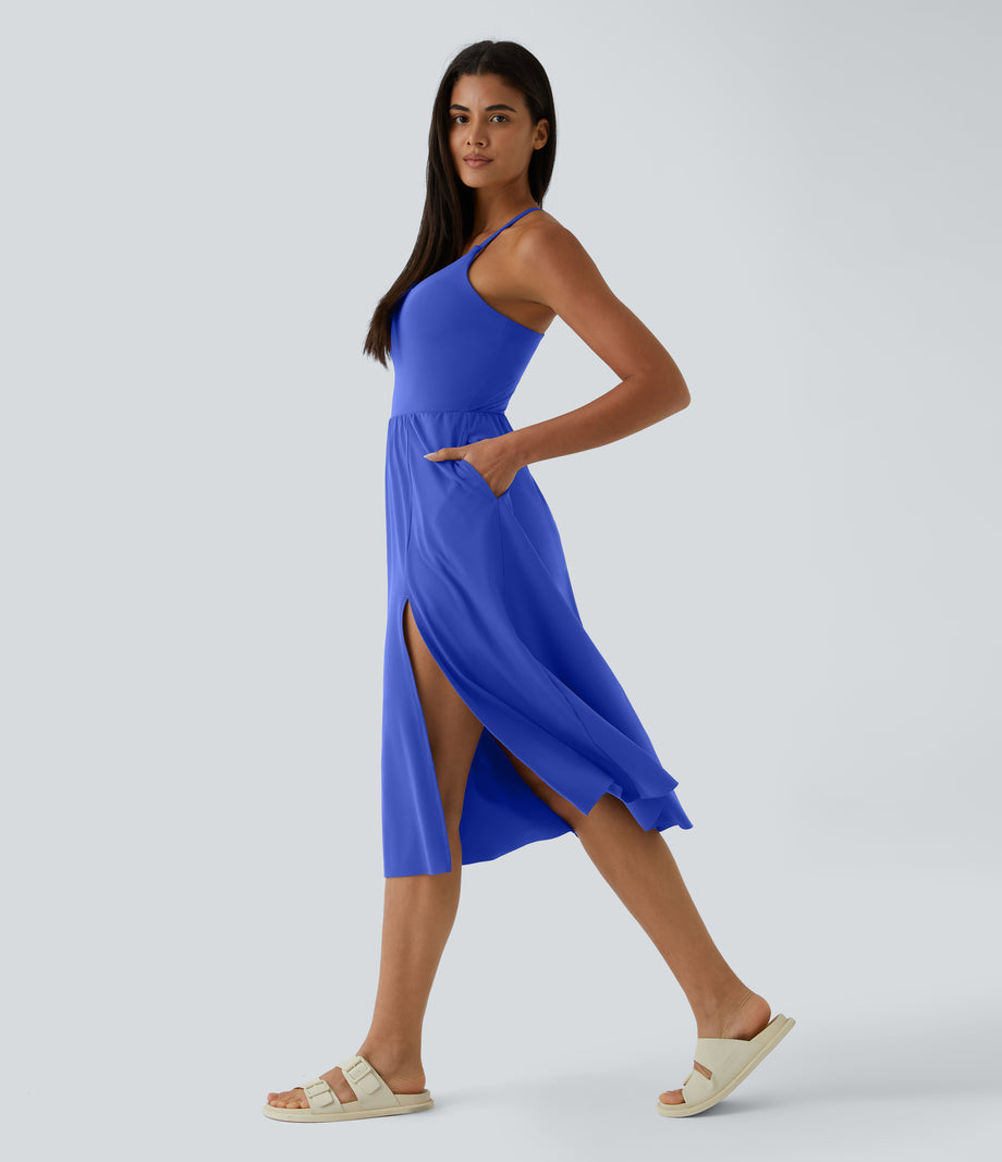 Everyday Midi Chill Dress-La Land - Aster Blue