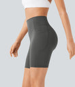 Halara UltraSculpt™ High Waisted Scrunch Butt Lifting Tummy Control Side Pocket Shaping Workout Biker Shorts 7'' - Volcanic Ash