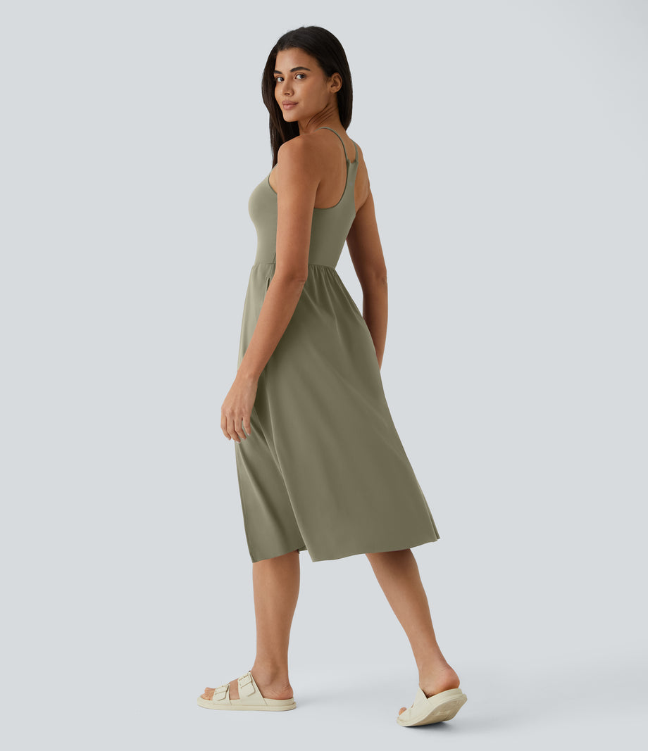 Everyday Midi Chill Dress-La Land - Withered Green