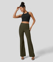 Halara Flex™ High Waisted Back Side Pocket Slight Flare Work Pants - Forest Night