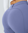 DayStretch High Waisted Zipper Pockets Solid Skinny Cargo Pants - Jacaranda