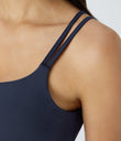 SoftlyZero™ Plush Double Straps 2-Piece Pocket Slip Dance Active Dress A-D Cups - Peacoat