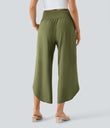 Breezeful™ High Waisted Crossover Quick Dry Resort Pants with Pockets - Sphagnum