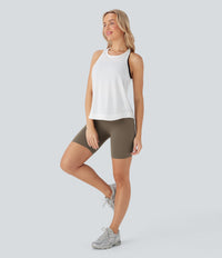 Halara UltraSculpt™ High Waisted Butt Lifting Tummy Control Pocket Shaping Training Biker Shorts 7'' - Dawn Brown