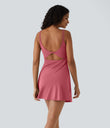 SoftlyZero™ Plush Double Straps 2-Piece Pocket Slip Dance Active Dress A-D Cups - Begonia Rouge