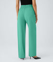 Halara Flex™ High Waisted Zipper Pocket Shirred Straight Leg Work Pants - Spearmint