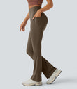 Halara UltraSculpt™ High Waisted Tummy Control Pocket Shaping Yoga Bootcut Leggings - Thick Earthy Brown