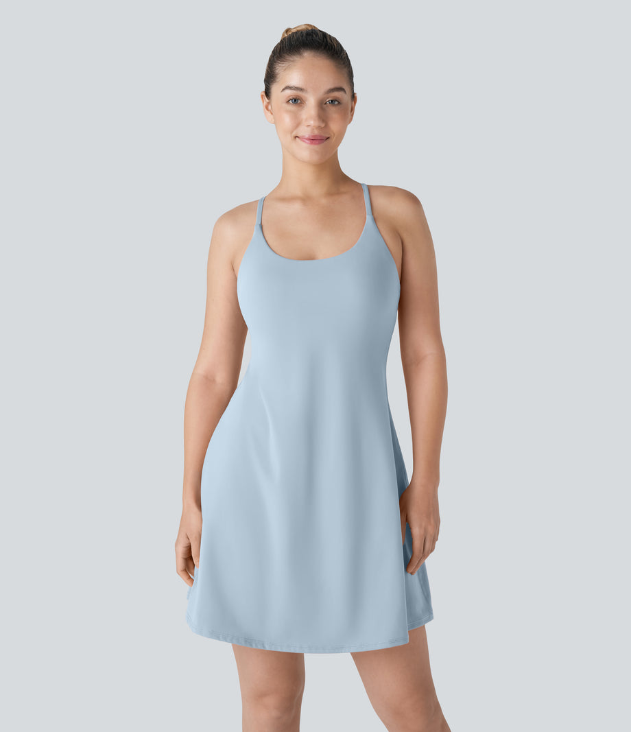 SoftlyZero™ Plush Backless Active Dress-Longer Length-Easy Peezy Edition - Baby Blue