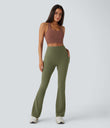 Halara UltraSculpt™ High Waisted Tummy Control Pocket Shaping Yoga Bootcut Leggings - Grass Grey Green