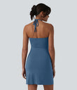 Halter Tie Back Mini Resort Dress with Pockets - Stellar