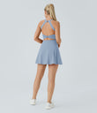 Backless Twisted Active Dress - Light Grey Blue