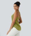 Halara UltraSculpt™ Round Neck Curved Hem Workout Tank Top - Moss