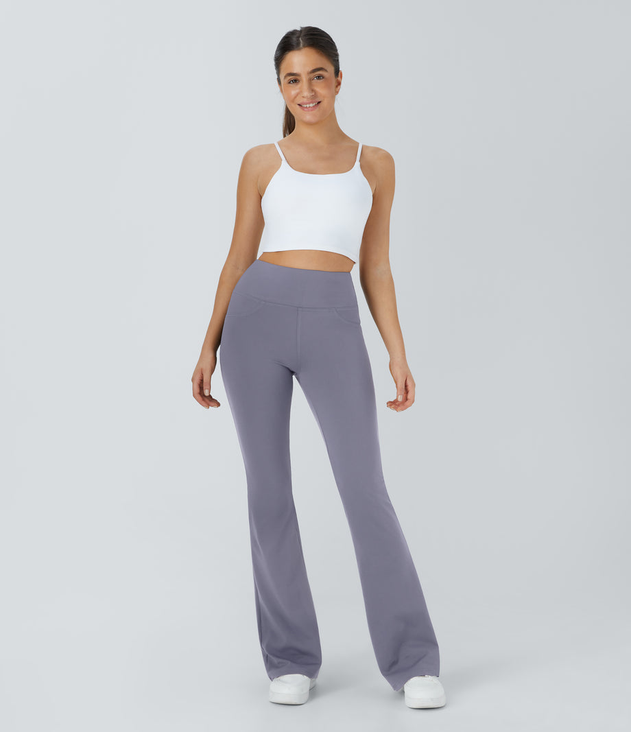 DayStretch High Waisted Pocket Flare Yoga Leggings - Icelandic Blue