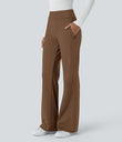 Halara Flex™ DayStretch Mid Rise Side Zipper Pocket Work Flare Pants - Bison