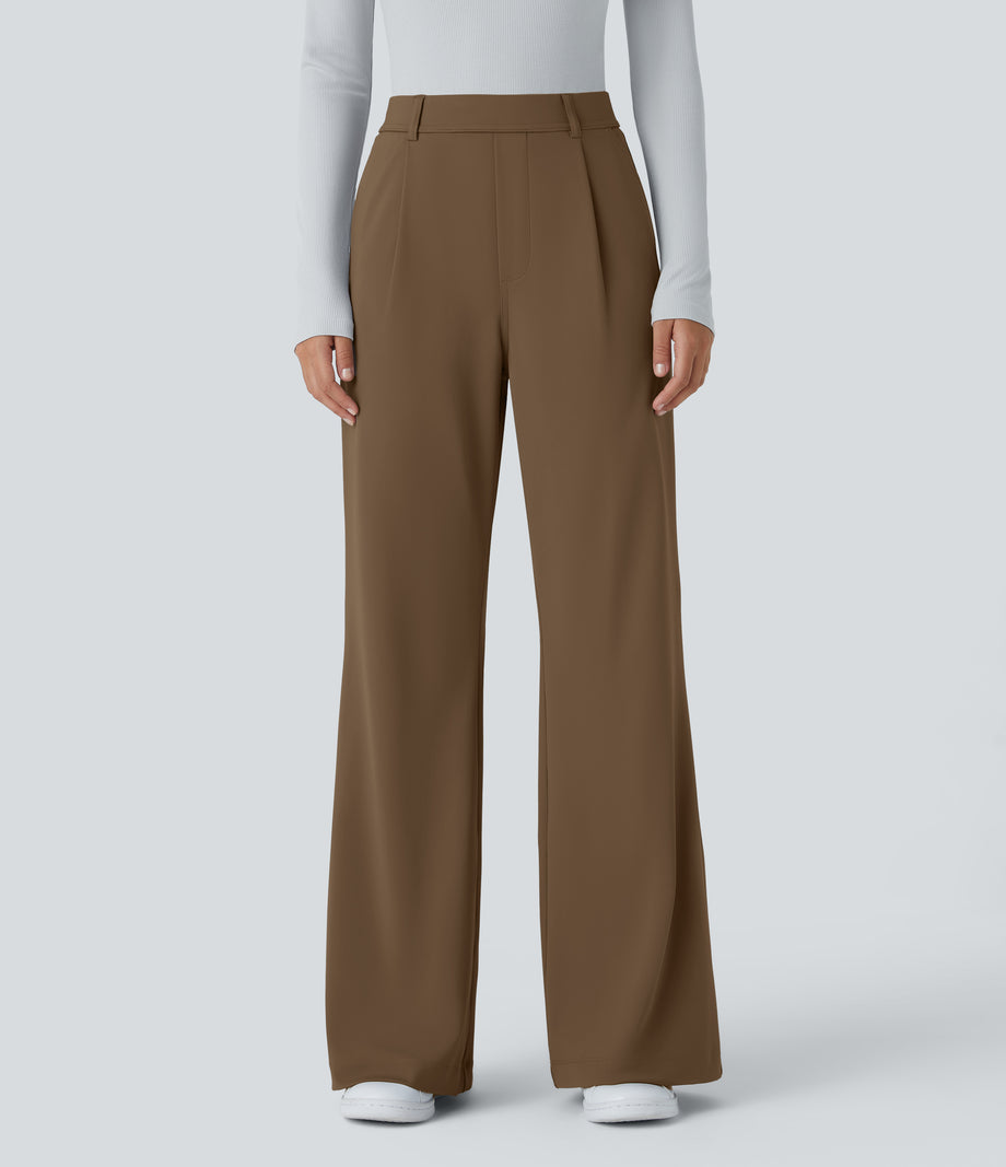 Halara Flex™ DayStretch High Waisted Pocket Work Flare Pants - Sepia