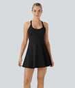 SoftlyZero™ Airy Backless Twisted Cool Touch Dance Active Dress-Easy Peezy Edition - Black