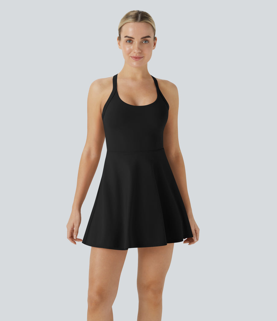 SoftlyZero™ Airy Backless Twisted Cool Touch Dance Active Dress-Easy Peezy Edition - Black