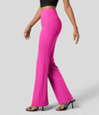 Halara Flex™ High Waisted Back Side Pocket Slight Flare Work Pants - Raspberry Rose