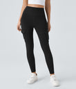 DayStretch High Waisted Cargo Pocket Skinny Yoga Leggings - Black