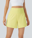 SoftlyZero™ Airy Super High Waisted 2-in-1  Cool Touch Yoga Shorts 5'' with Pockets-Longer Length - Yellow Pear