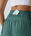 SoftlyZero™ Airy Super High Waisted 2-in-1 Cool Touch Yoga Shorts with Pockets - Blue Spruce