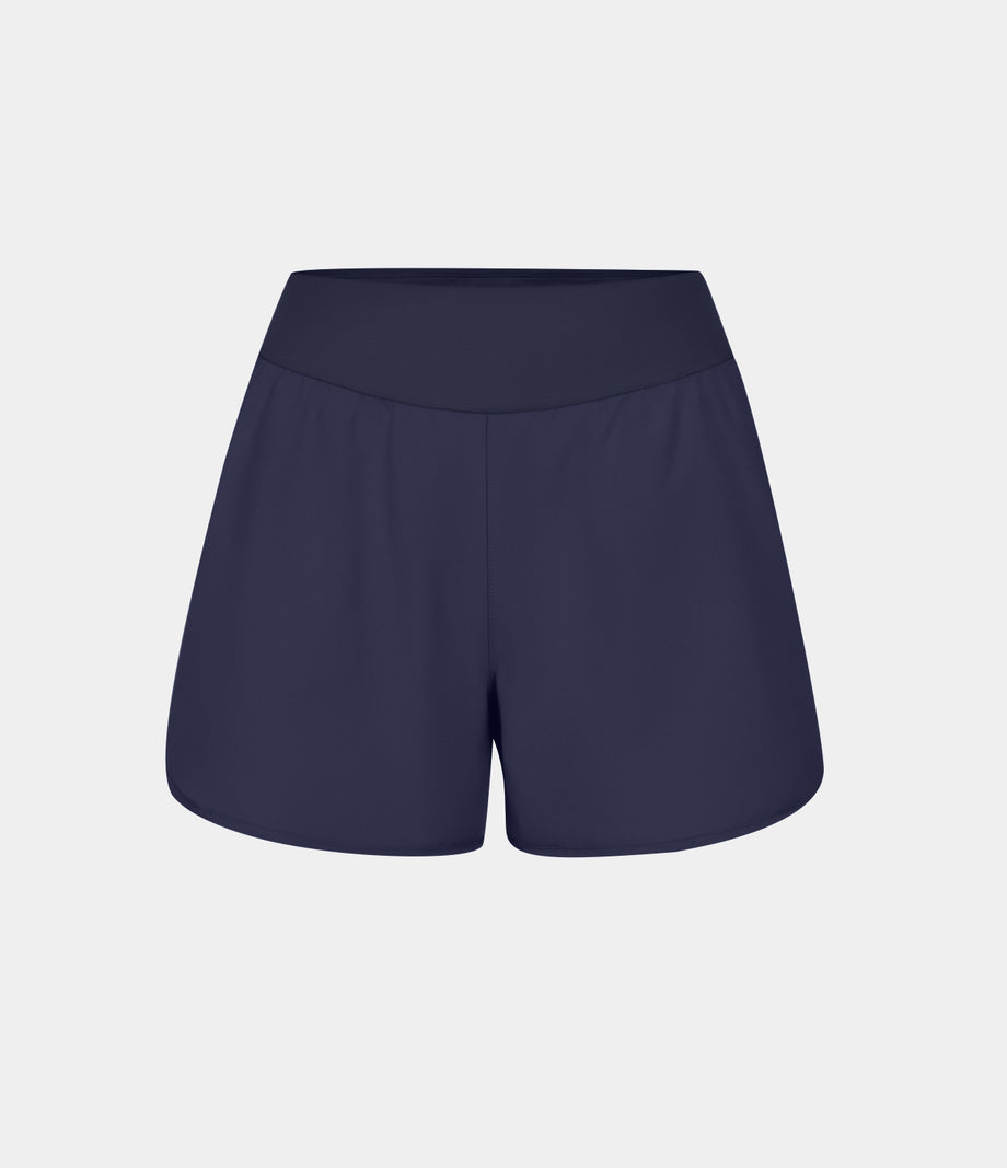 Breezeful™ High Waisted Pocket Quick Dry Casual Shorts 4" - Patriot Blue