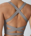 SoftlyZero™ Airy Square Neck Backless Crisscross Cropped Cool Touch Yoga Tank Top-UPF50+ - Gull