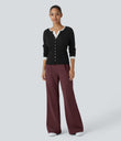 Halara Flex™ DayStretch High Waisted Pocket Work Flare Pants - Red Mahogany