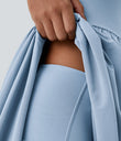 Breezeful™ High Low 2-Piece Pocket Flowy Midi Quick Dry Casual Dress - Thin Ice Blue