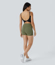Double Straps Cropped Yoga Tank Top - Black
