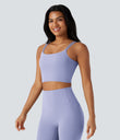Halara UltraSculpt™ Double Straps Twisted Backless Cropped Yoga Tank Top - Baby Lavender