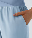 Breezeful™ High Waisted Crossover Quick Dry Resort Pants with Pockets - Ballad Blue