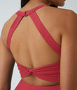 SoftlyZero™ Airy Backless Twisted Flare Low Support Dance Active Dress-Longer Length-Easy Peezy Edition A-D Cups - Salsa