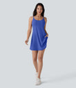SoftlyZero™ Plush Molded Cups Low Support Dance Active Dress-Easy Peezy Edition A-D Cups - Lotus Blue