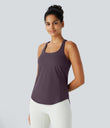 Halara UltraSculpt™ Round Neck Curved Hem Workout Tank Top - Night's Purple