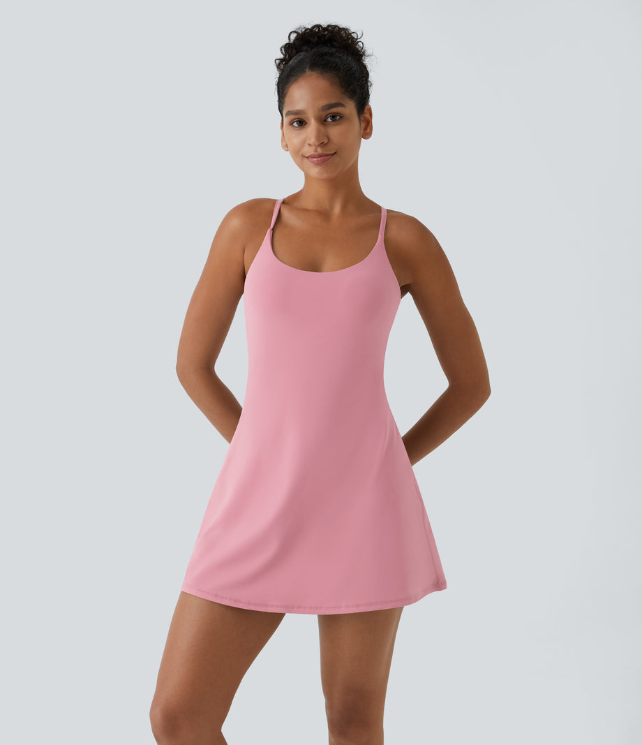 SoftlyZero™ Plush Backless Active Dress-Easy Peezy Edition - Lemonade Pink