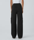 Halara Flex™ Mid Rise Pockets Straight Leg Casual Cargo Jeans - Black Denim
