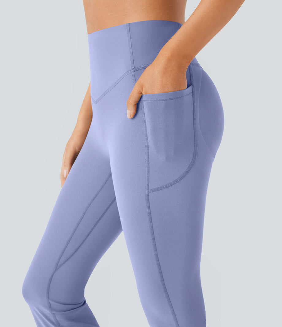 Halara UltraSculpt™ High Waisted Scrunch Butt Lifting Tummy Control Pocket Shaping Yoga Bootcut Leggings - Baby Lavender