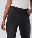 Halara Flex™ High Waisted Pockets Washed Casual Bootcut Jeans - Deep Ink Black Denim