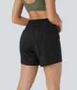 SoftlyZero™ Airy Super High Waisted 2-in-1  Cool Touch Yoga Shorts 5'' with Pockets-Longer Length - Black
