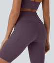 Halara UltraSculpt™ High Waisted Tummy Control Pocket Shaping Training Biker Shorts 9'' - Night's Purple