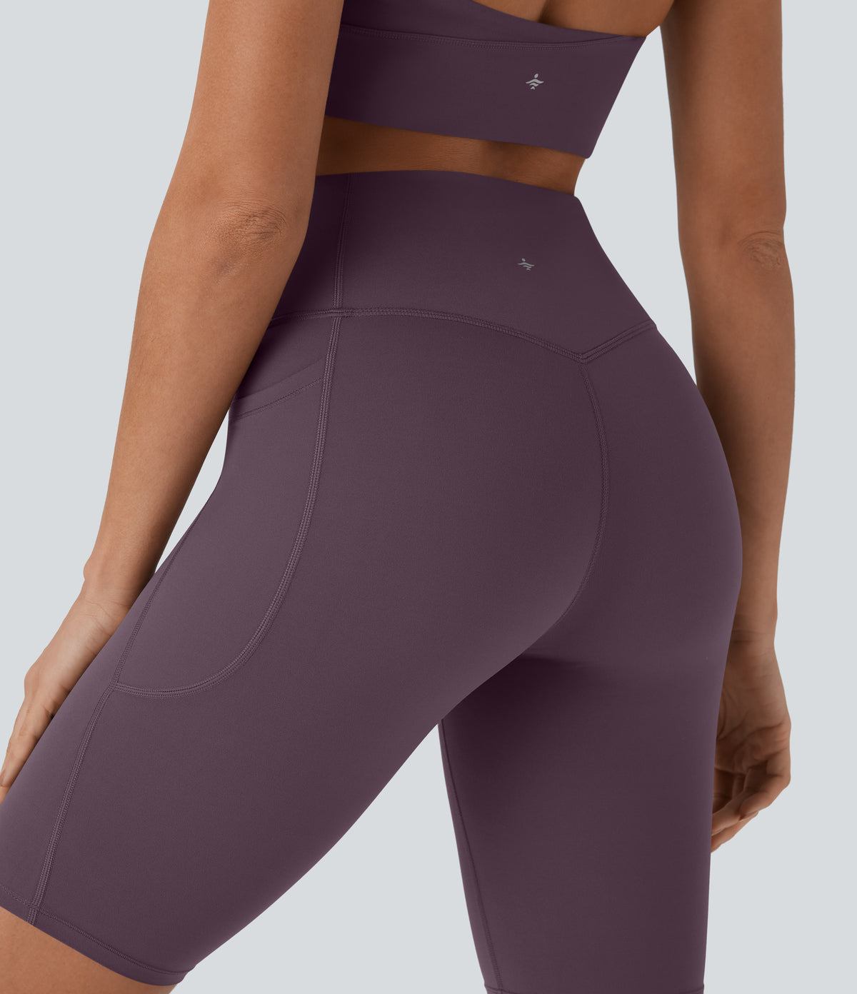 Halara UltraSculpt™ High Waisted Tummy Control Pocket Shaping Training Biker Shorts 9'' - Night's Purple