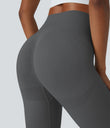 OneForm Seamless Flow High Waisted Ruched 7/8 Yoga Leggings - Eiffel Tower