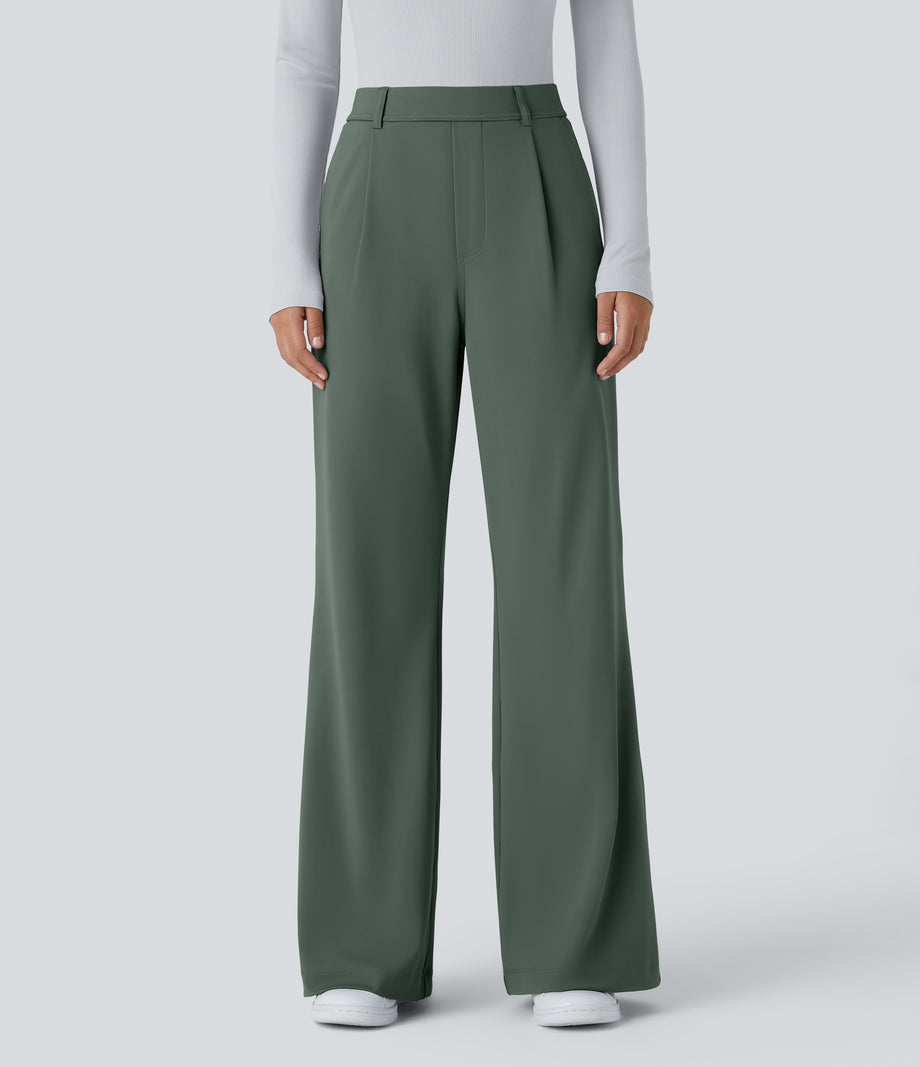 Halara Flex™ DayStretch High Waisted Pocket Work Flare Pants - Deep Aquamarine