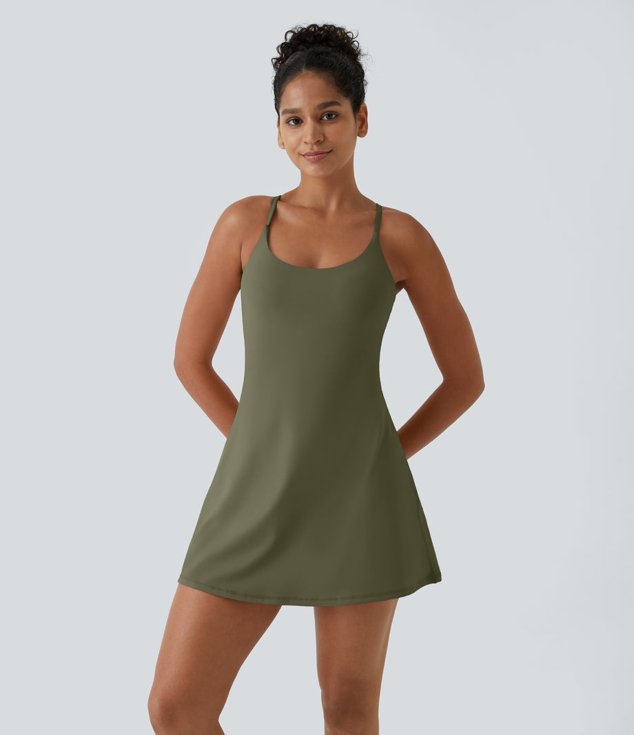 SoftlyZero™ Plush Backless Active Dress-Easy Peezy Edition - Grass Grey Green